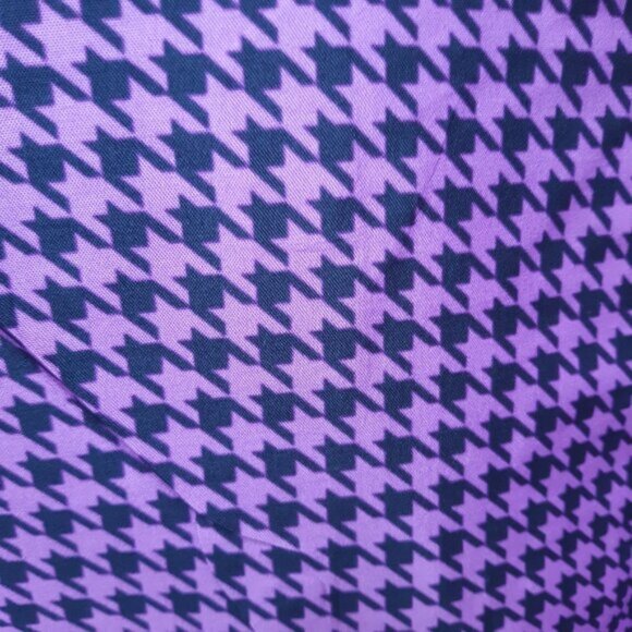 Men's Houndstooth Pattern Bottom Down Long Sleeve Dress Shirt - Size: S - Picture 3 of 9